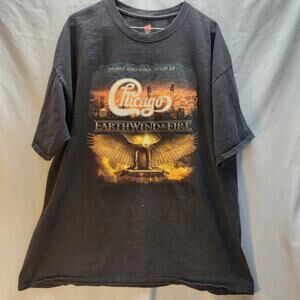 Chicago and Earth Wind & Fire‎ Heart And Soul Tour 2.0 Shirt Size 2XL Black